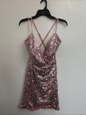 Pink Lily Rose Pink Sequin Mini Dress